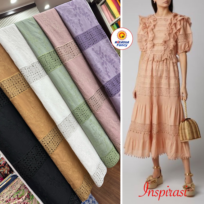 1/2 METER KAIN COTTON EMBROIDERY // KATUN BORDIR MURAH