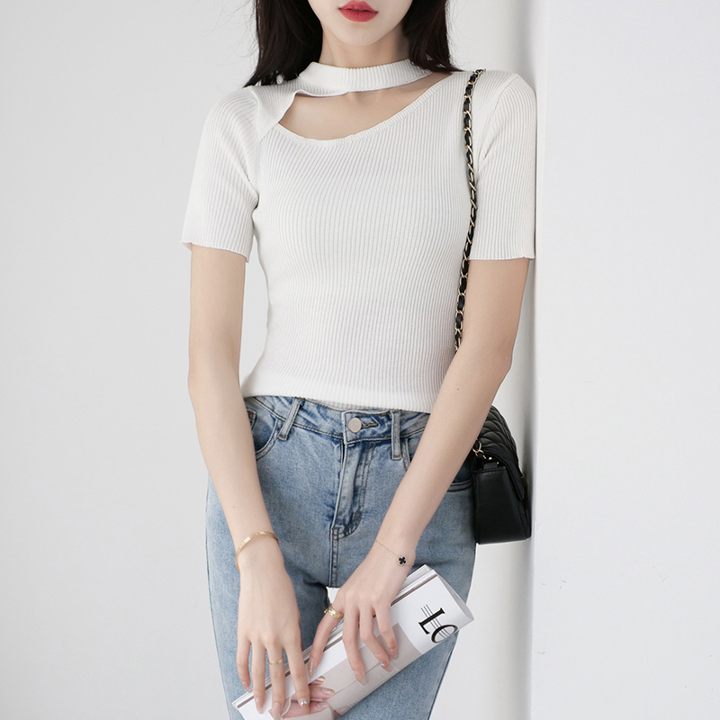 【Premium】Korean Casual Tshirt Halter Neck 2120