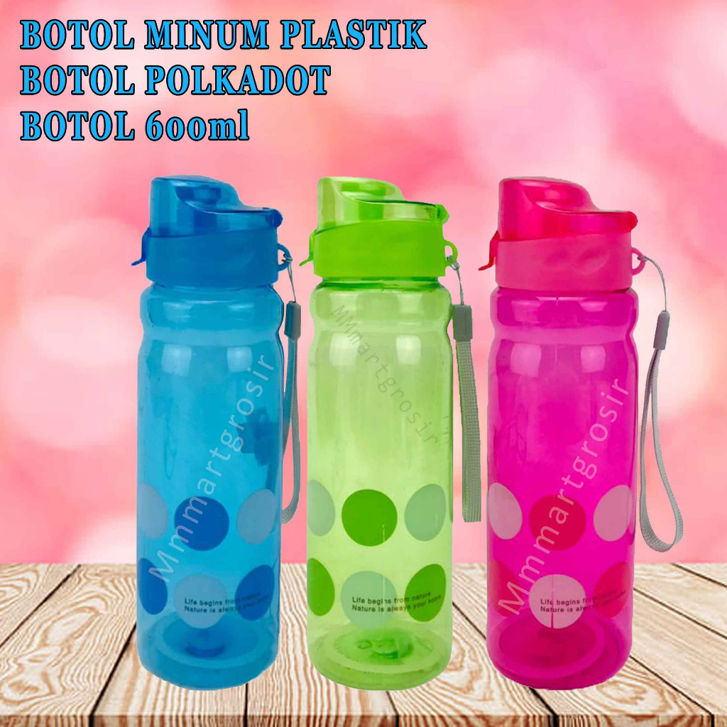 Botol Minum / Botol Plastik / Motif Alpokadot / 600ml / LY-1701