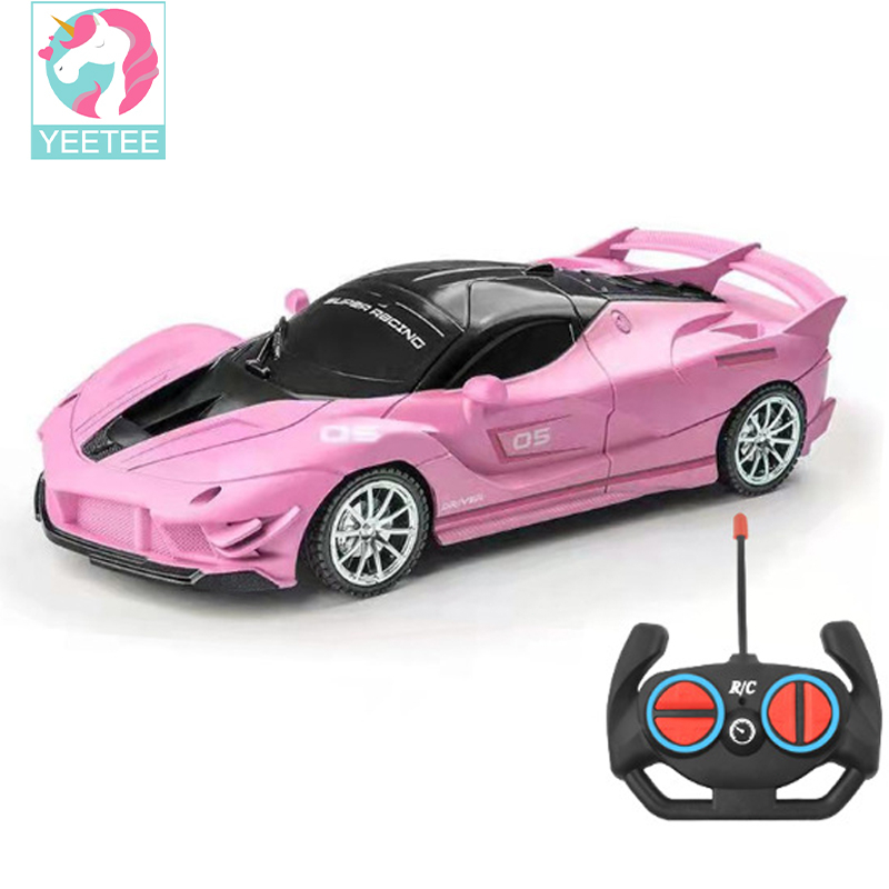Dengan baterai✅USB RC Car LED Remote Control Sports Car I 1/18 Scale Electric Toy I Vehicle High Speed with Headlights for Kids Gifts