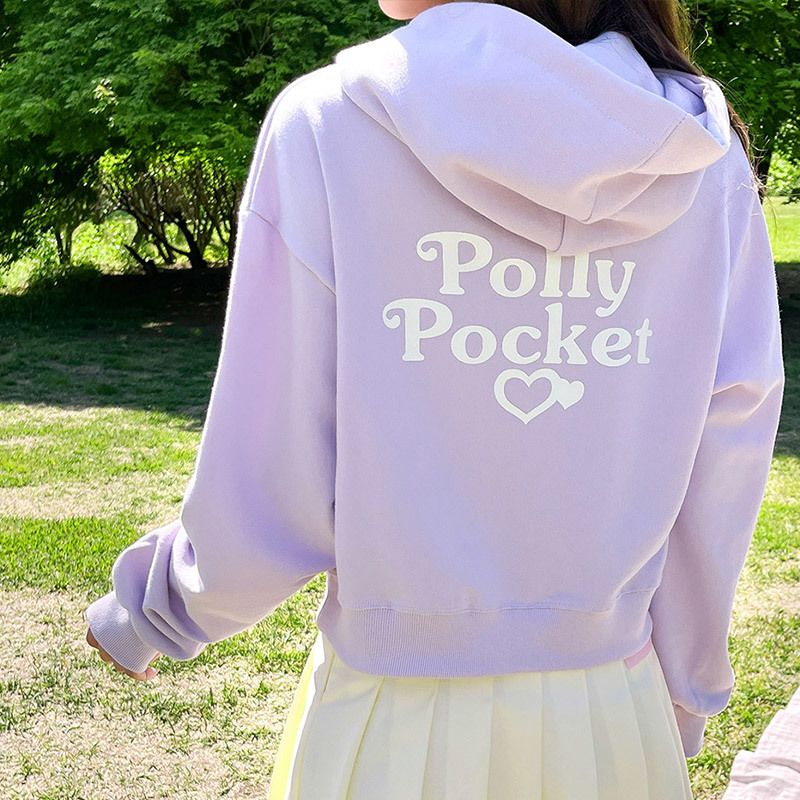 [COD] Sweater Wanita Polly Pocket Crop Hoodie [ Last Stock ]