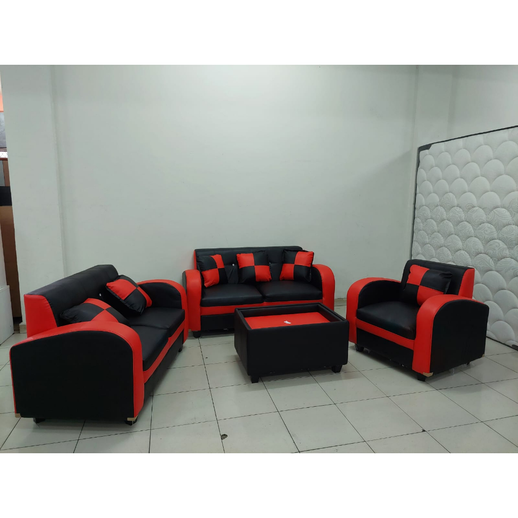sofa retro bahan kulit sintetis