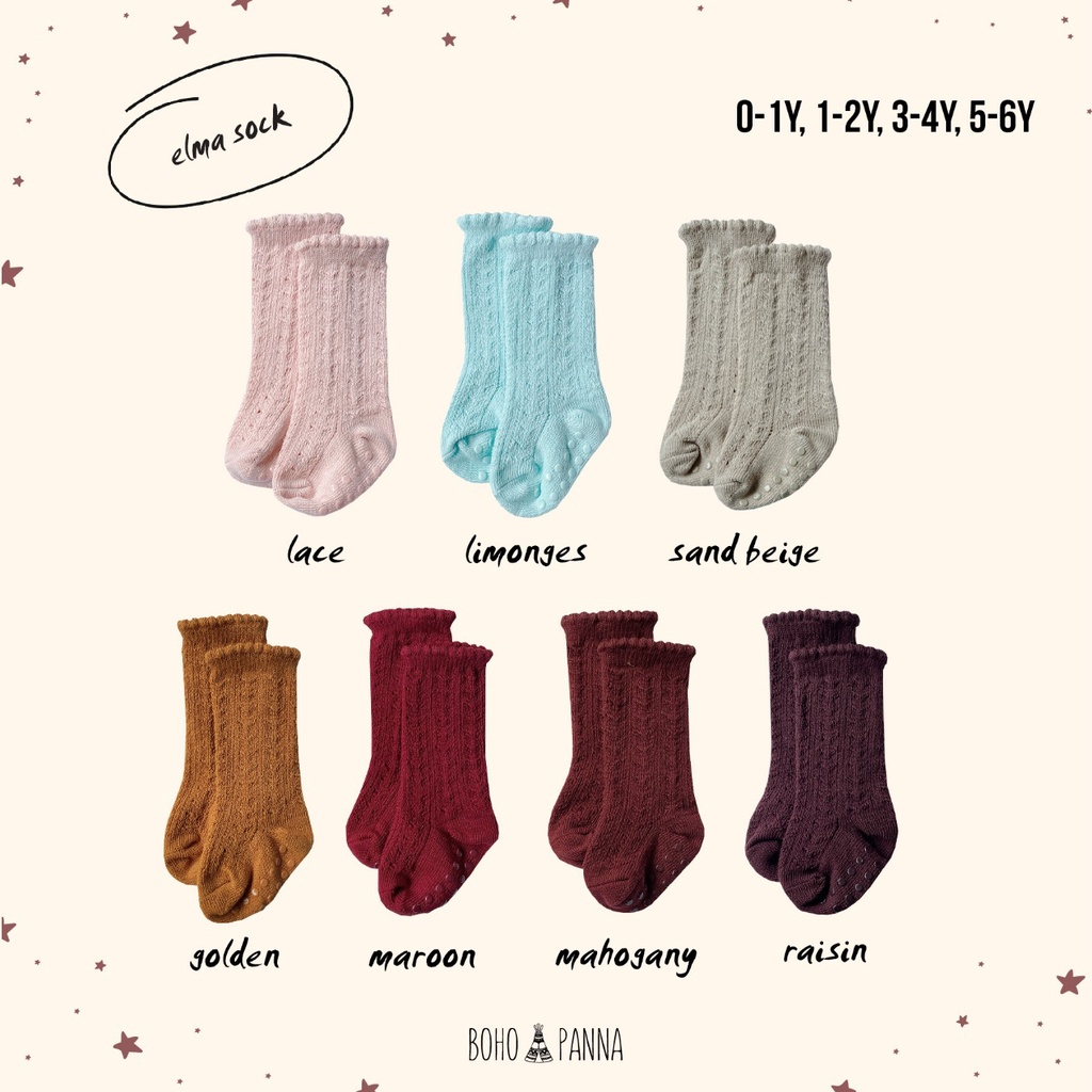 Kaos Kaki Bayi Anak Bohopanna -Elma Sock 0-6 Tahun