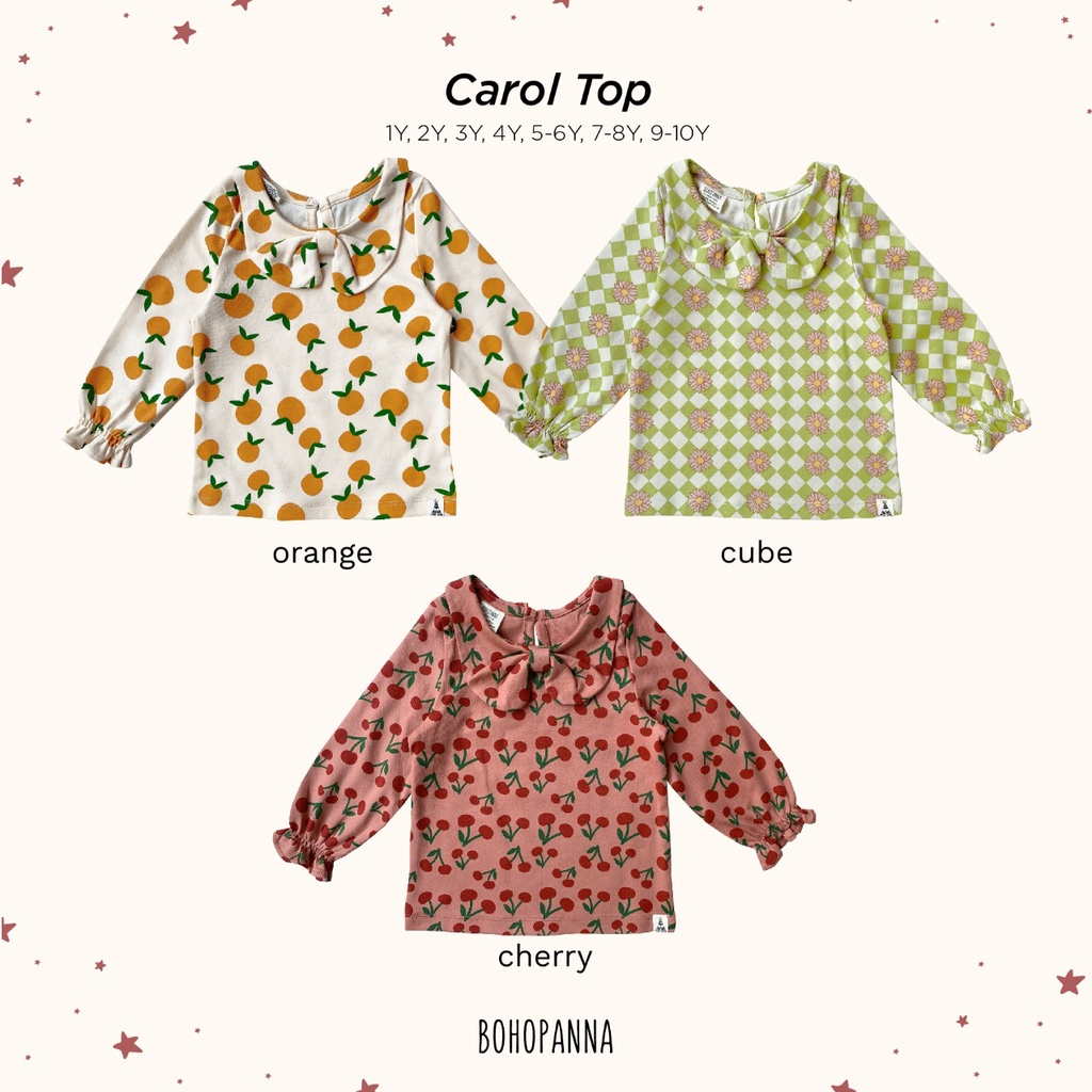 Baju Bayi Kaos Atasan Anak Perempuan BOHOPANNA - CAROL TOP 1-6 Tahun