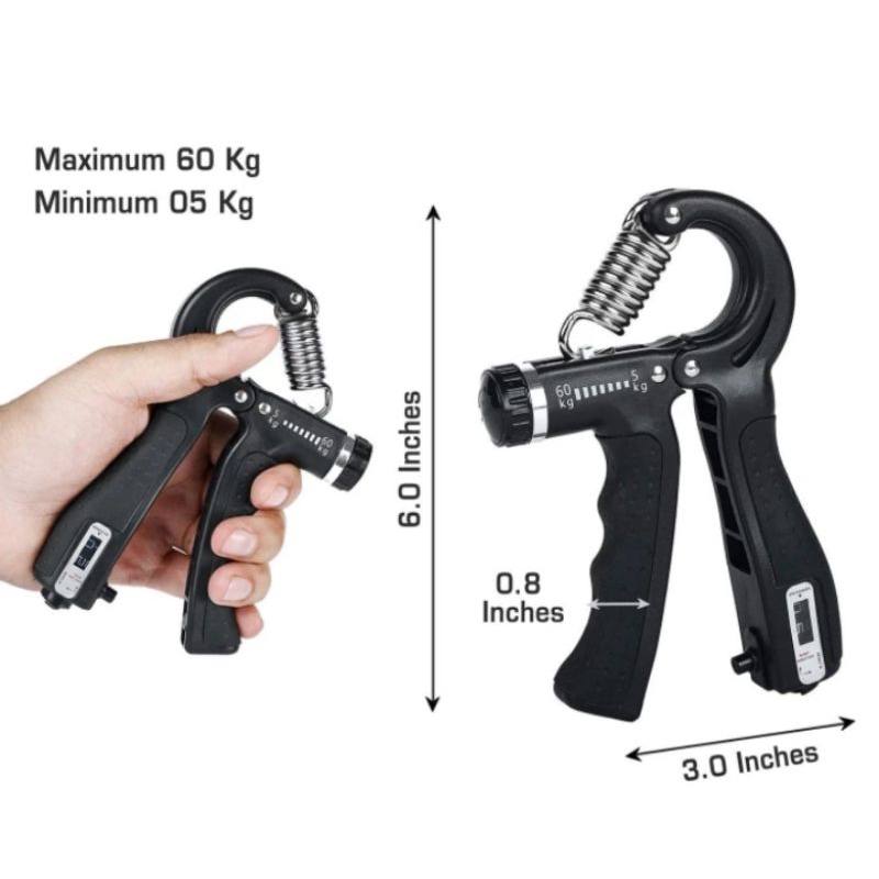 Hand Grip Premium Adjustable Counter 5-60 Kg Alat Olahraga Tangan Handgrip Exercise