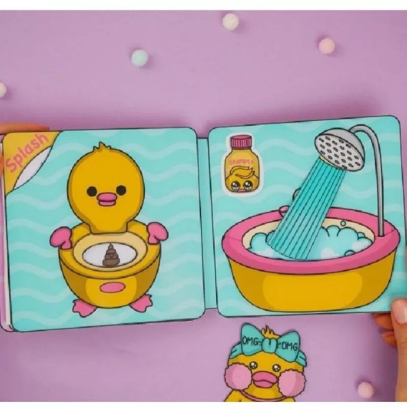 Mainan Kertas Edukasi Anak Bongkar Pasang Bebek Viral Quite Book Paper Book Paper Duck House Paper Doll