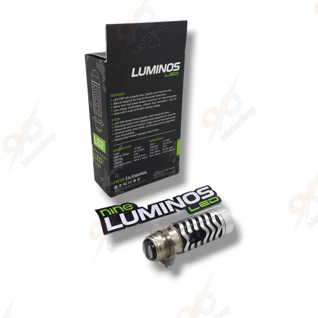 Lampu Led Utama Luminos H6 Bebek Matic LS2 Lensa Putih Kuning 2 Warna AC DC