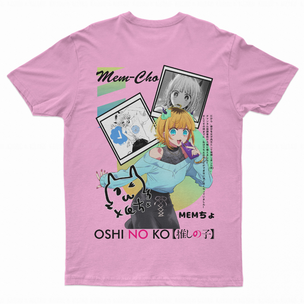 Tshirt Mem Cho Pink Anime Manga Oshi No Ko Premium Unisex