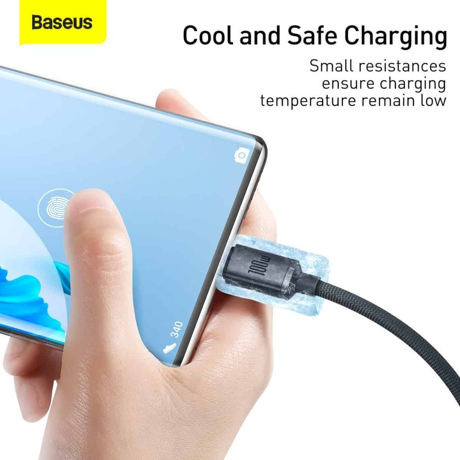 Baseus Kabel Charger Crystal Shine 100W 5A USB to Type C Nylon-CAJY04