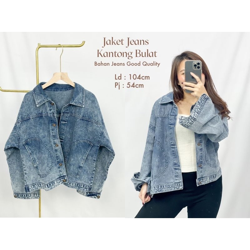 Jaket Jeans Kantong Bulat Jaket Jeans Premium Jaket Jeans Import Good Quality Women Jeans Jaket Fashion Import