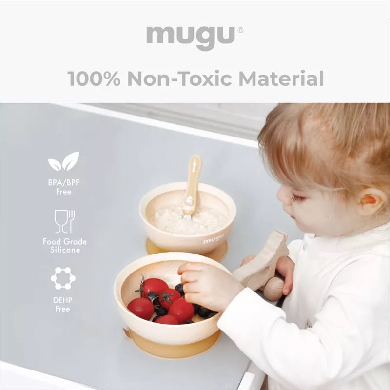 MUGU By Mooimom Suction Bowl Anti Spill / mangkok bayi dan mangkuk anak 450 ML &amp; 340ML