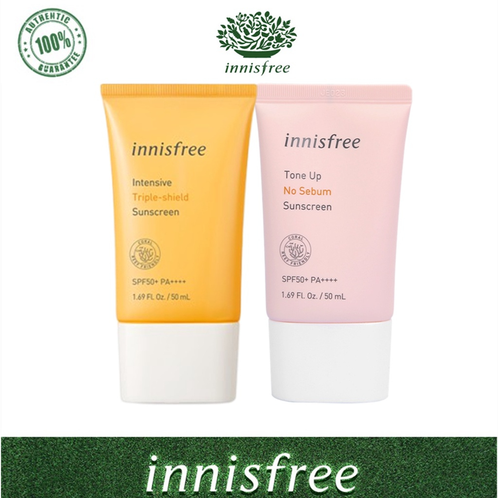 Innisfree Intensive Triple Shield Sunscreen | Tone Up No Sebum Sunscreen SPF50+ PA+++50ml Sunblock Cream