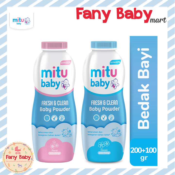 MITU BABY POWDER FRESH &amp; CLEAN 200 + 100GR