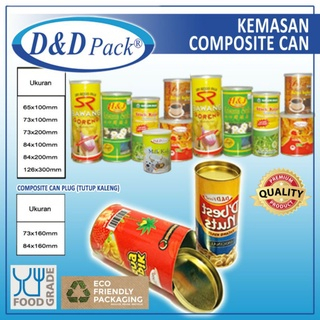 Kemasan Tabung Composite Can 73x200mm Tutup Plastik + Membran