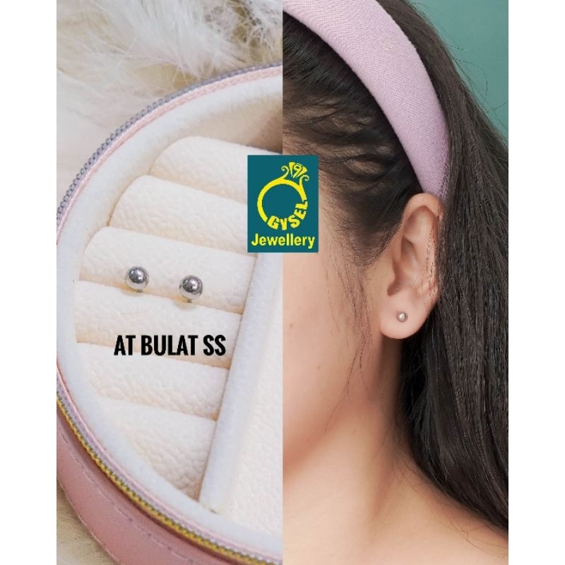 AT Bulat SS - Anting Tusuk Titanium Boba Kecil Silver