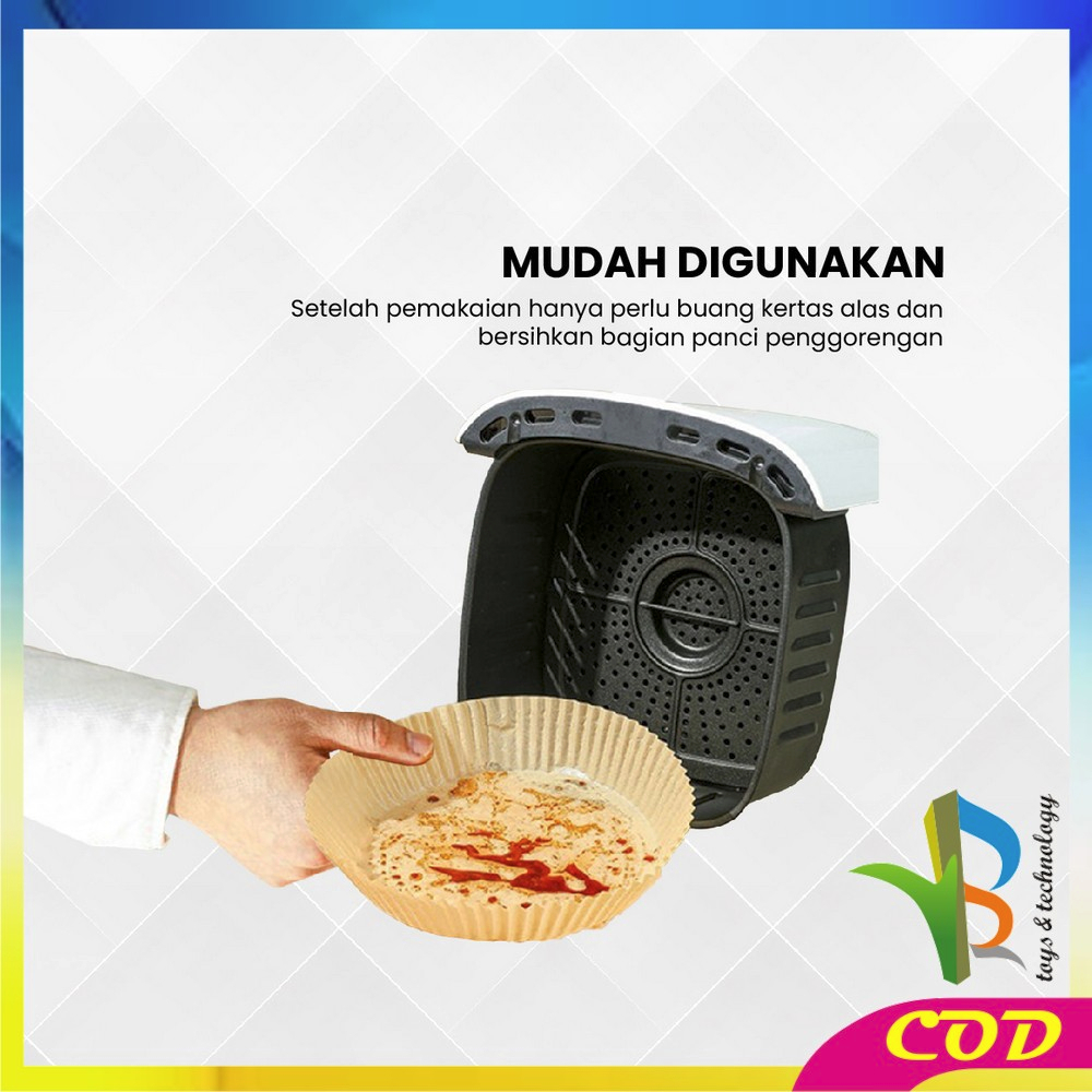 RB-C840 Kertas Air Fryer 50PCS Baking Paper Alas Tahan Minyak Sekali Pakai / Kertas Alas Airfryer Anti Lengket