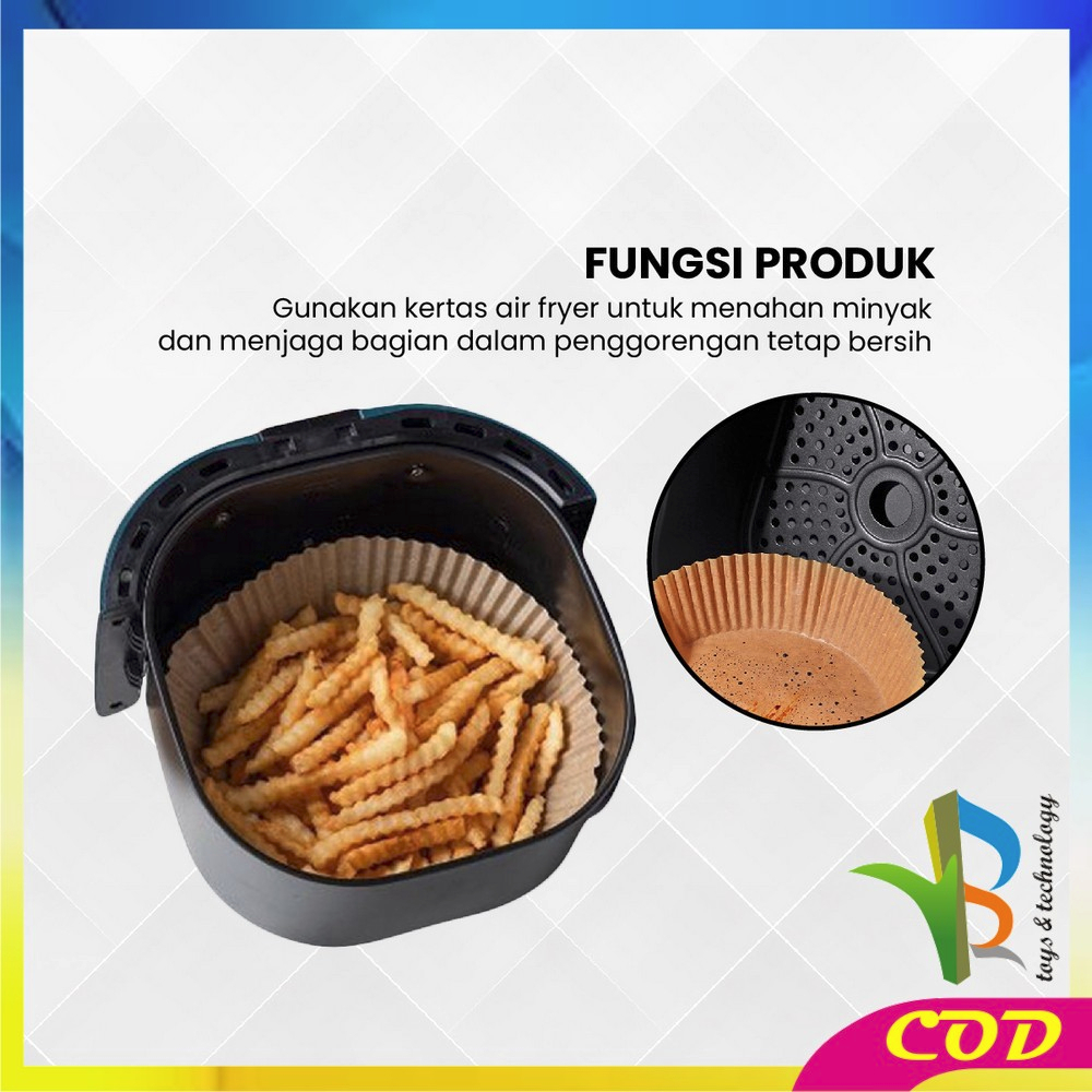 RB-C840 Kertas Air Fryer 50PCS Baking Paper Alas Tahan Minyak Sekali Pakai / Kertas Alas Airfryer Anti Lengket