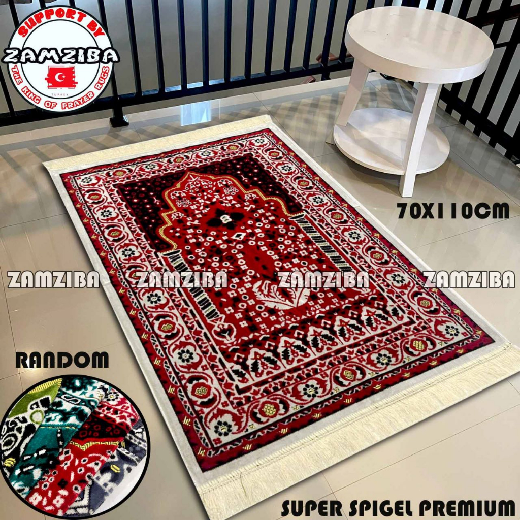 Sajadah Turkey Ukuran Dewasa 70x110 cm Bahan Beludru Peralatan Sholat By zamzibasajadah