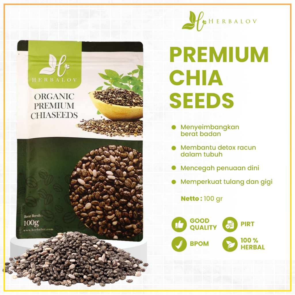 

Super Food Herbalov Organic Premium Chia Seeds Booster Kesehatan Detox Racun Untuk Diet Menyeimbangkan Berat Badan Alami Mudah Dikonsumsi Menyehatkan