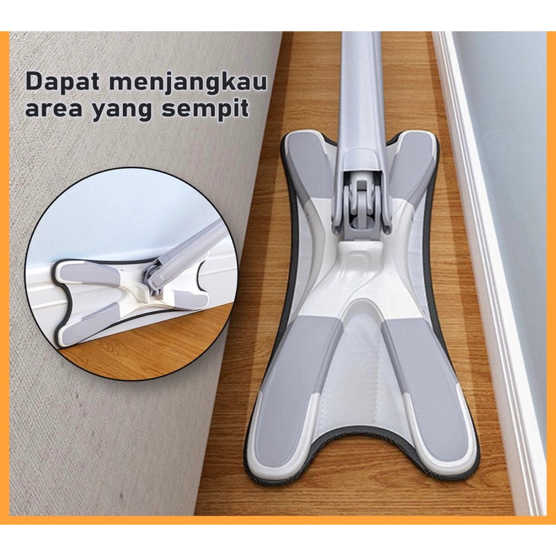 ALAT PEL MOP FLEXIBLE PERAS BENTUK LIGHT X - PEL LANTAI MAGIC OTOMATIS BUTTERFLY - ALAT PEL LANTAI PRAKTIS TANPA PERAS