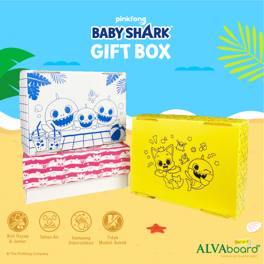 

ALVAboard Pinkfong Baby Shark Gift Box Ukuran 35x25x15 cm (P x L x T)