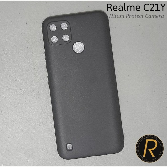 REALME C21Y REALME C25Y Case black premium softcase silikon hitam karet soft casing cover