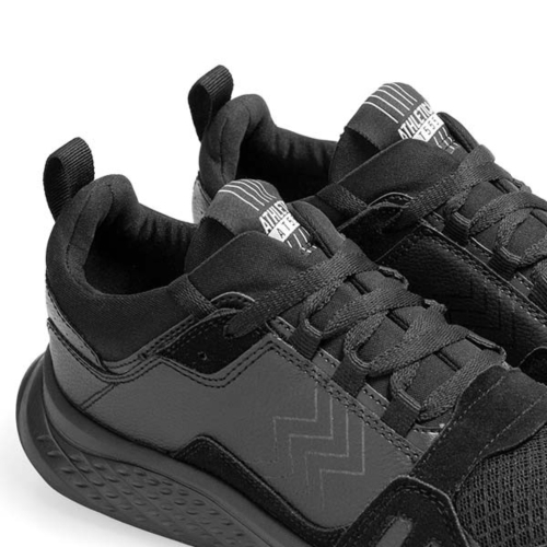 {MixaStore} AT 555 All Black  Sepatu Running - 42 Diskon