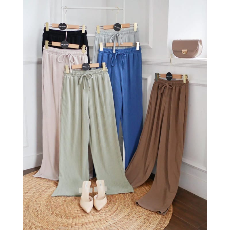 Celana kulot Knit premium celana panjang basic wanita highwaist kancing warna terlengkap