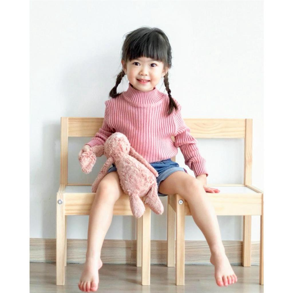 Hunny Bunny ENVAR SWEATER | Turtleneck Knit Anak | Top Anak Unisex | Rajut Pemium | Sweater Rajut Anak 1-9 tahun