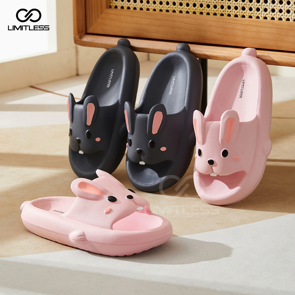 Sandal Kelinci Rabbit Anak Perempuan Terbaru 2023 Korean Style Sendal Bunny Anak Cewek Indoor Outdoor Empuk Lucu