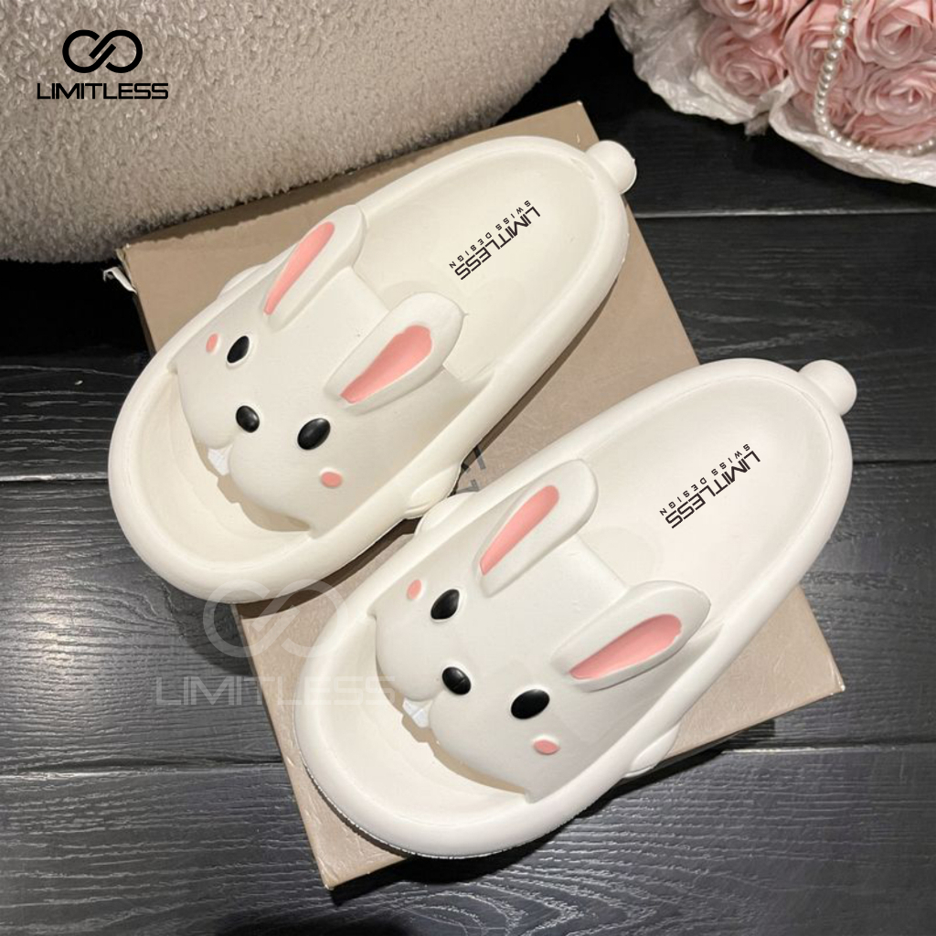 Sendal Kelinci Dewasa Wanita Selop Rumah Nyaman Sandal Rabbit Cewek Casual Karakter Lucu Terbaru 2023