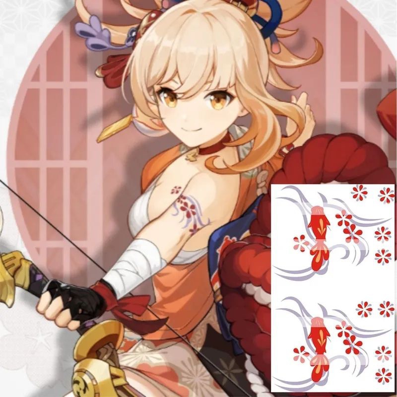 Temporary Tattoo Yoimiya Genshin Impact Cosplay