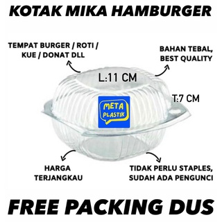 25 PCS MIKA HAMBURGER  / KOTAK HAMBURGER / MIKA BURGER / TEMPAT BURGER / BURGER / HAMBURGER