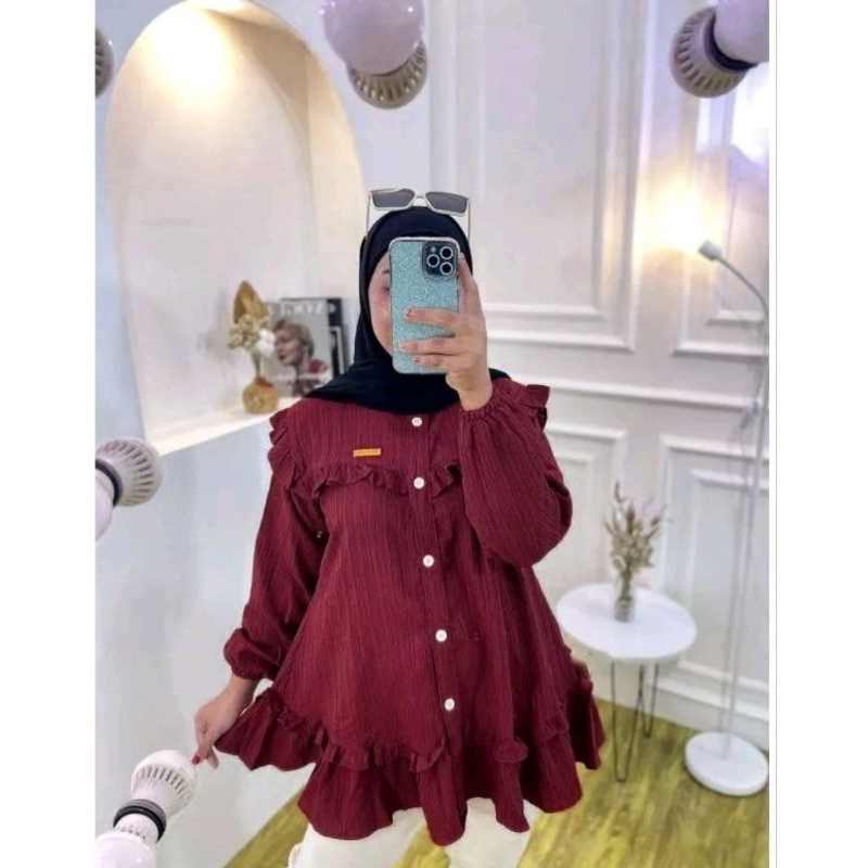 Atasan  Wanita lady crush premium //atasan wanita termurah / atasan ruffle