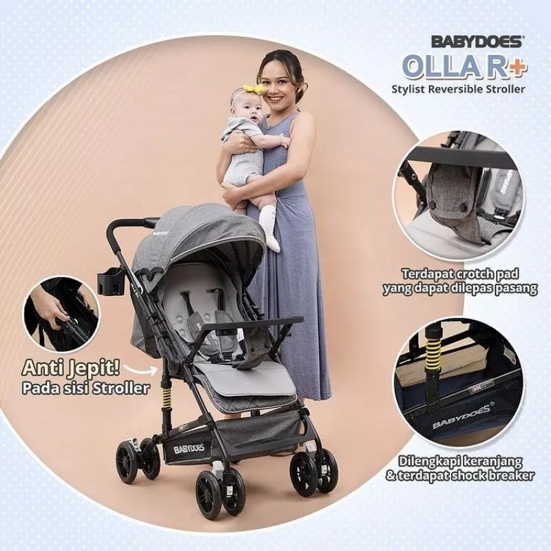 Makassar! Babydoes Stroller Bayi OLLA R+ Plus Kereta Dorong Bayi Hadap Ibu Stylish Reversible