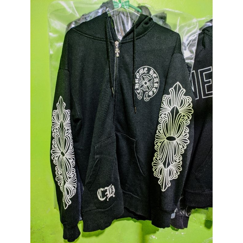 hoodie zipper chrome hearts