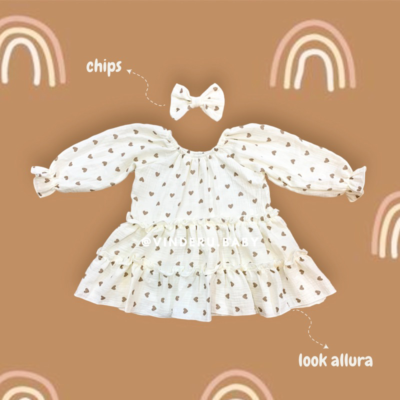 Vinderu Allura Dress/Baju Bayi/Dress Bayi/Pakaian Bayi