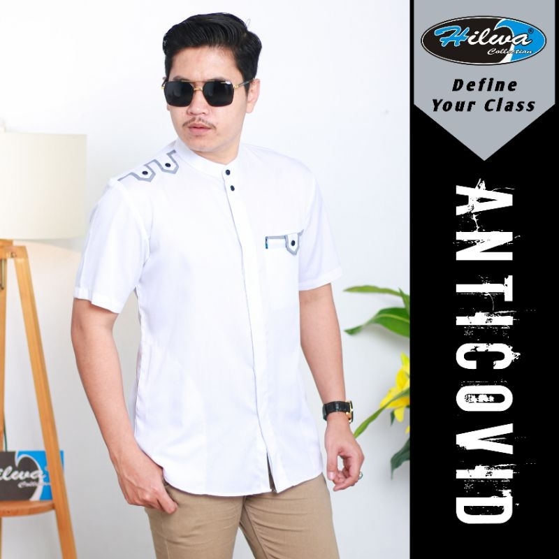 HILWA OFFICIAL - Baju Koko Lengan Pendek Dewasa Bahan Katun Toyobo Fodu Original