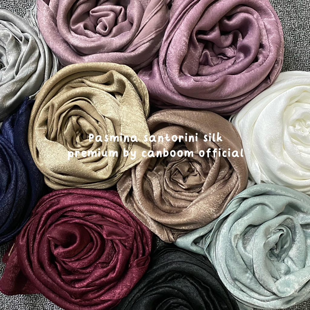 Pasmina santorini silk / pasmina velvet silk shawl premium by canboom official