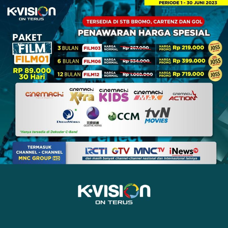 Kvision Paket Film Bromo Cartenz dan GOL Kvision