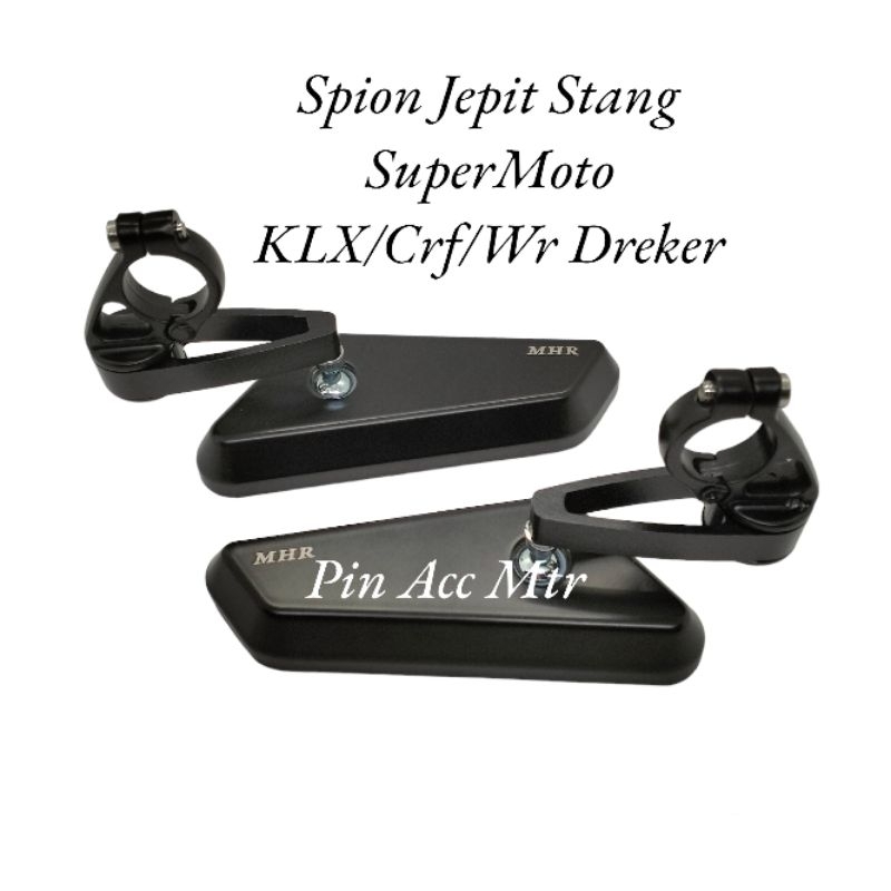 Spion KLX Supermoto CRF/KLX/WR oval kolong under mirror - Kaca Putih - Kaca biru - PNP KLX/CRF/WR/XSR/Byson/KLX D-Tracker Old New/RX King/Tiger Old New Revo Megapro Dill