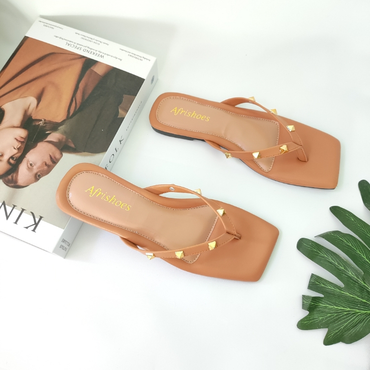 Afrishoes Sandal Flat Teplek Jevit Piramid Empuk