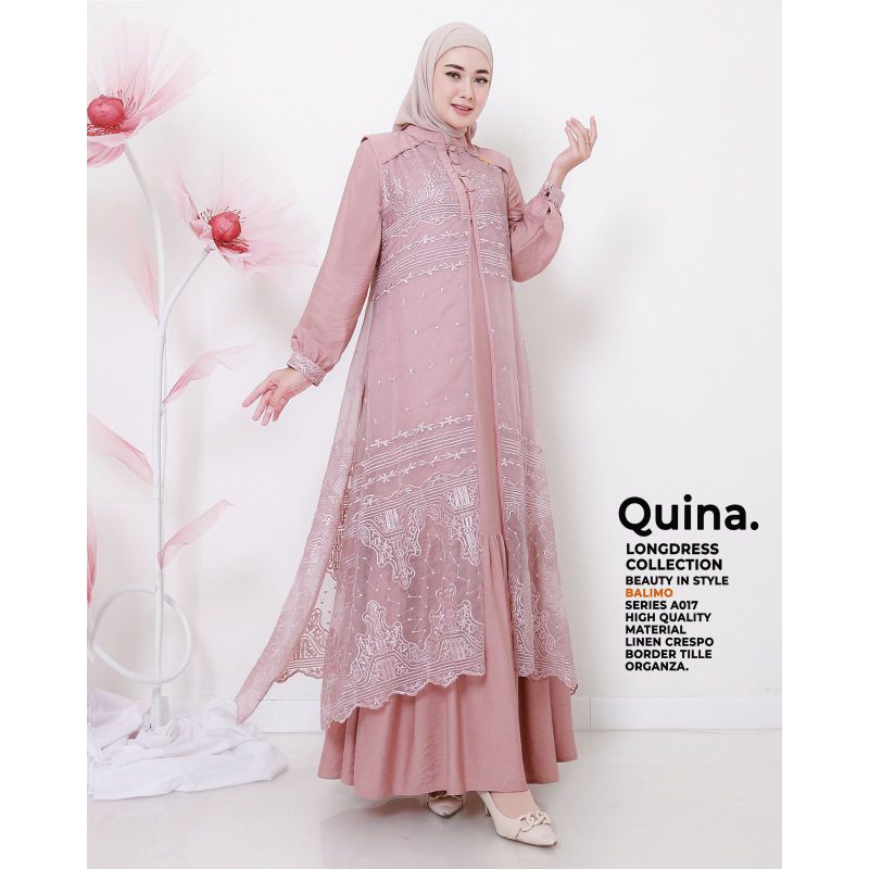 Baju Gamis Dress Wanita Terbaru Quina long dress by Balimo