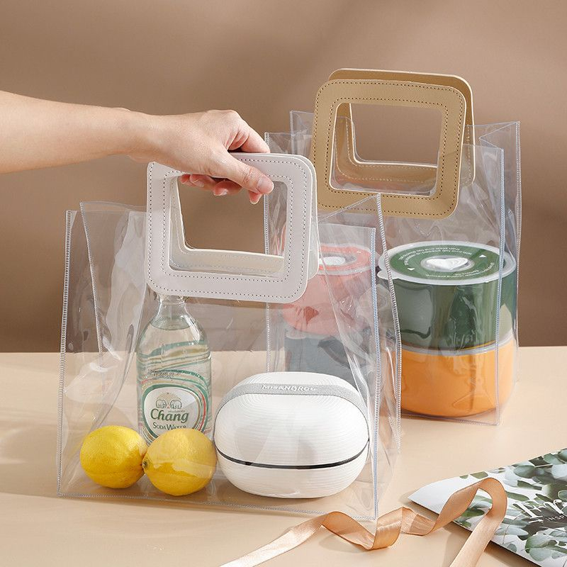 Tas Mika PVC Premium Transparan Lebaran Natal Ulang Tahun Uk 25x10x30