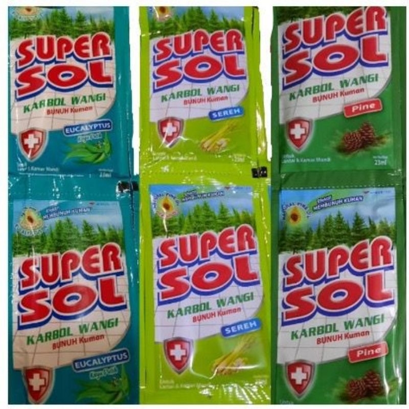 SUPERSOL PEMBERSIH LANTAI CAIR 25ML | SUPERSOL KARBOL WANGI | SUPERSOL 1 RENCENG 12 SACHET