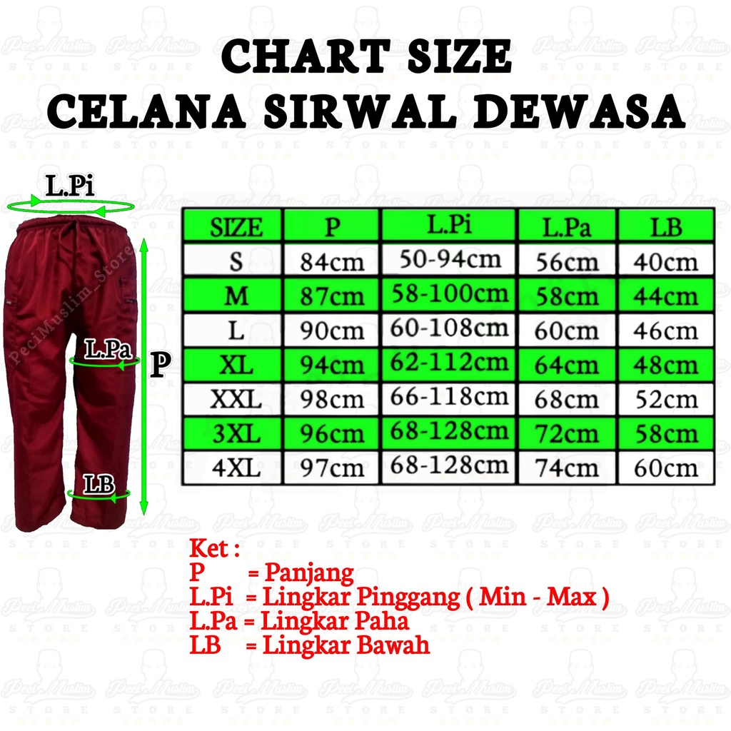 celana sirwal dewasa/celana komprang/celana pangsi/celana santri/celana silat