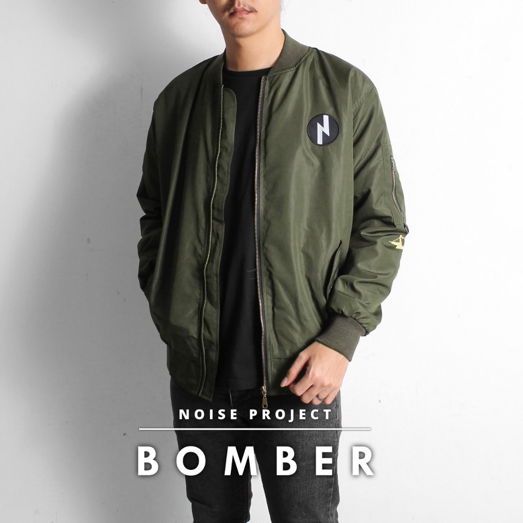 Jaket Noise Project Original Product Jaket Bomber Noise Jaket Outdoor Hitam