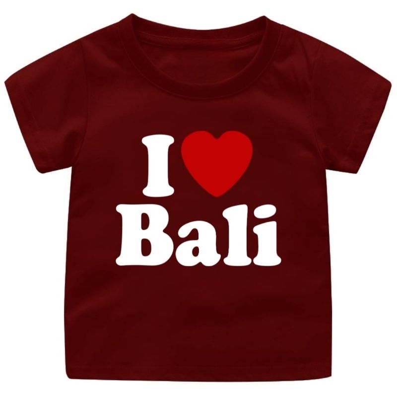 Baju kaos Anak usia 1-12Tahun Gambar I LOVE BALI