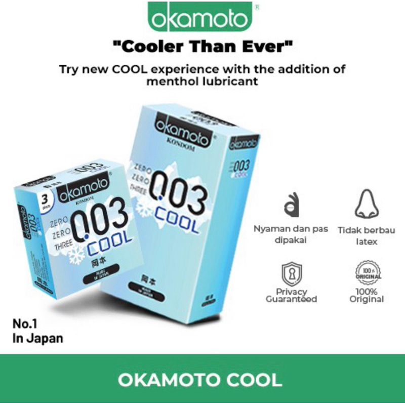 Okamoto cool isi 3 ( kondom sensasi dingin )