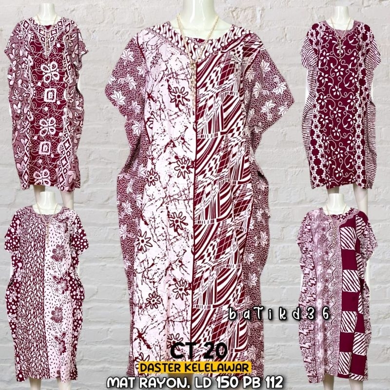 Baju Tidur Daster Kelelawar CT 20 Rayon Adem Jumbo Wanita model kekinian santai modern merah maroon